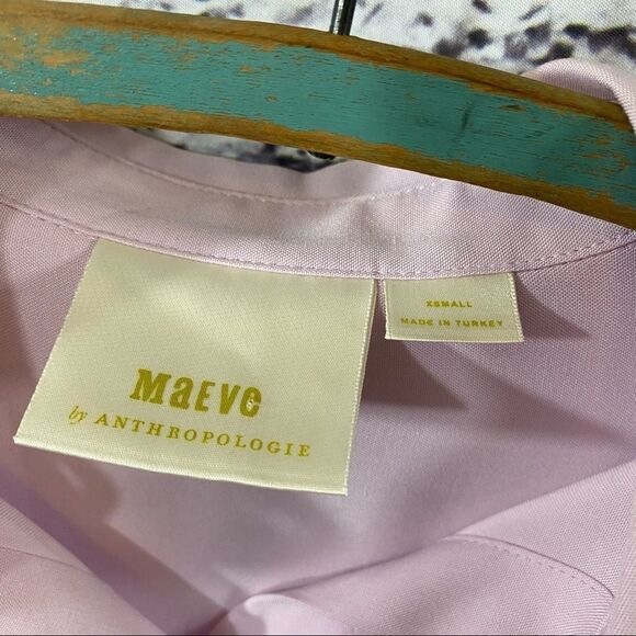 MAEVE Sandbridge Button Down Hi Low Tie Blouse - Picture 8 of 8